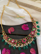 Kundan Jadau Hasli Choker -Green Bead -J217